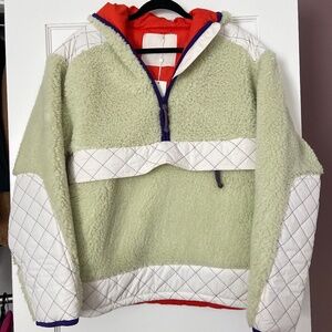 Tory Burch Oversized Fleece Hooded Pullover